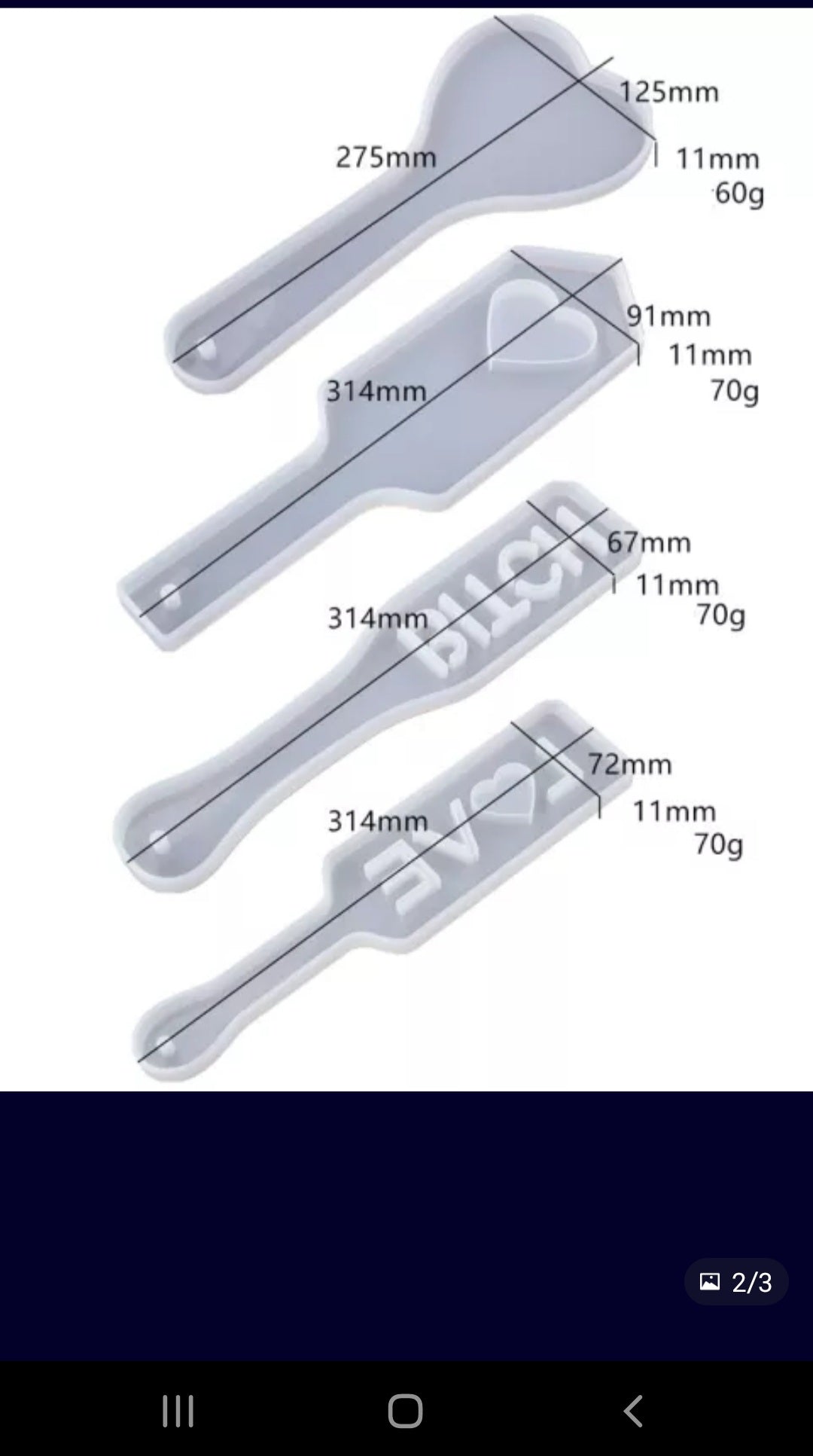 Spanking paddle mold