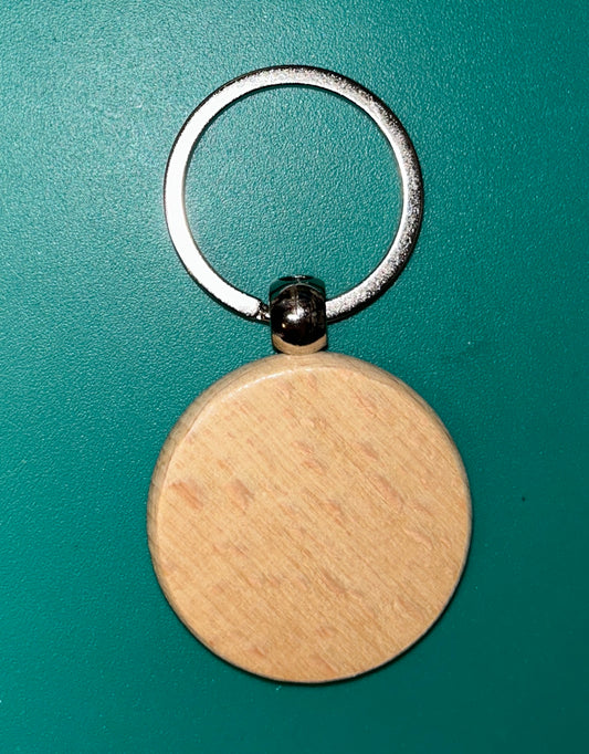 Wood Circle Keychain