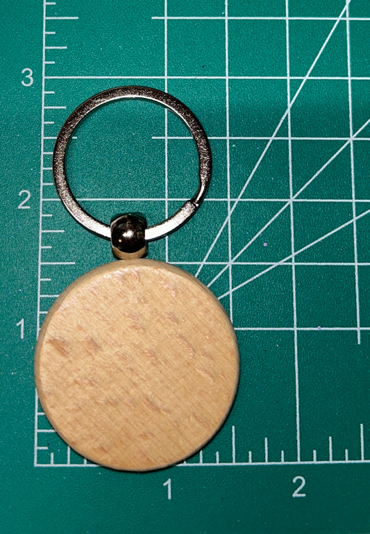 Wood Circle Keychain